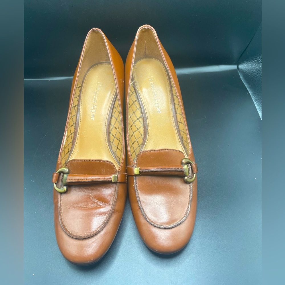 Etienne Aigner Brown Leather Low heels